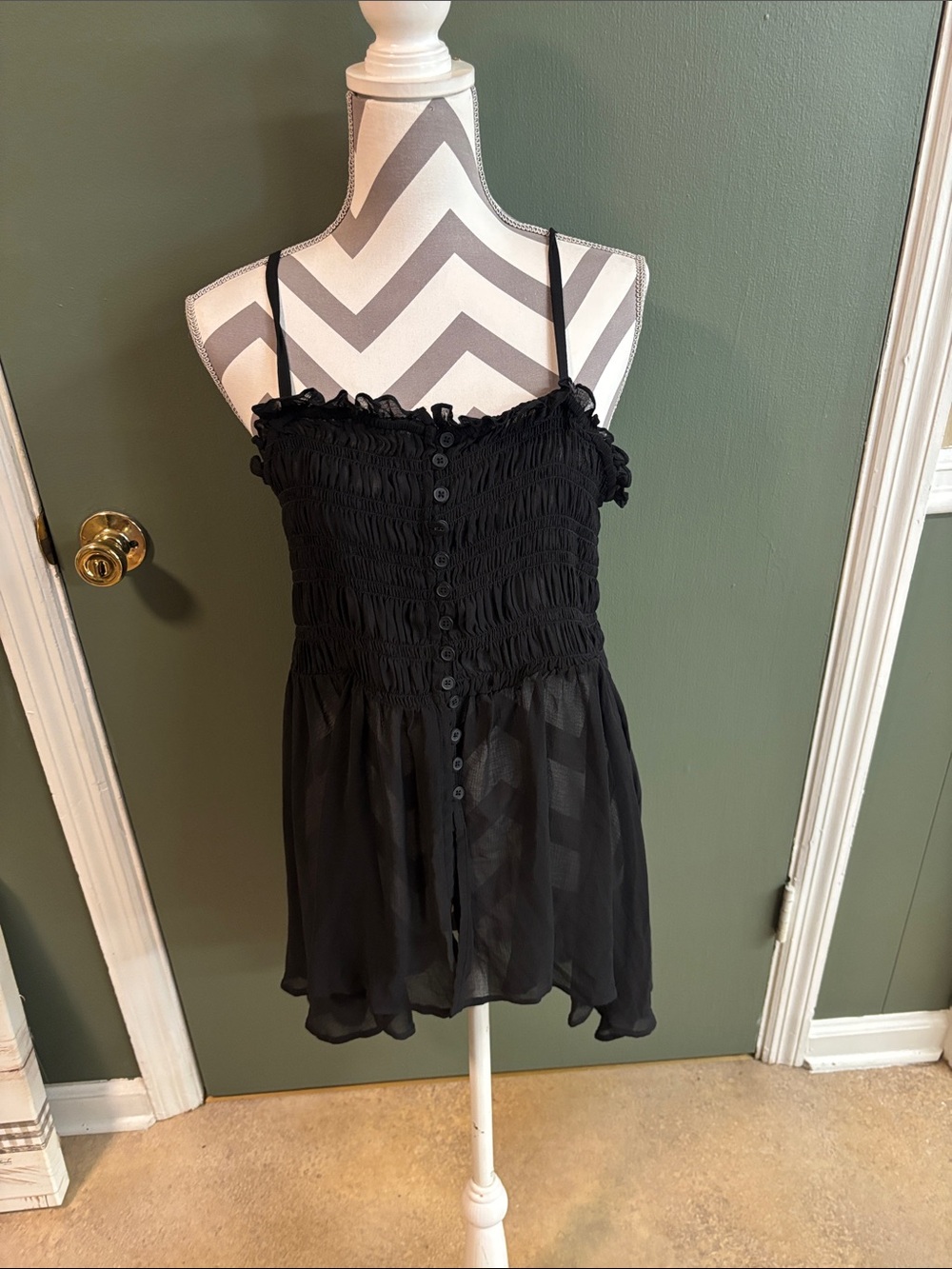 torrid Black Smocked Spaghetti Strap Camisole